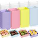Vesici 100 Pcs 5 Inch Small Charcuterie Boxes with Clear Lids Cake Slice Containers Paper Bakery Boxes Disposable Food Containers for Dessert Cookie Sandwich Mini Cake Strawberry
