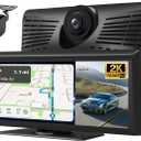 8.1" HD Wireless Carplay Screen for Car with 2K Dash Cam 1080P Backup Cam Carplay Screen Portable Car Stereo Touchscreen with Apple CarPlay Android Auto Voice Control AUX Bluetooth Mirror Link GPS Nav