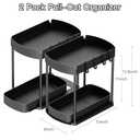 Multi-Purpose Pull-Out Storage Organizers, Under Sink/Cabinet Organizers and Storage for Bathroom & Kitchen, Black, 12.8 Inches, 2 Packs