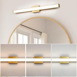 Modern LED Bathroom Vanity Light 36 inch 24W Dimmable 3CCT Bathroom Light Fixture Over Mirror Rectangle Bath Vanity Light Bar with Double Layer Acrylic Shade (Golden)