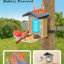 Bird Feeder with Camera Solar Powered, Bird Feeders for Outdoors with DIY Add-ons - Honey Jar & Fruit Fork & Squirrel Proof Net & 32GB SD Card, AI Identify Birds, Ideal Present for Birdlover