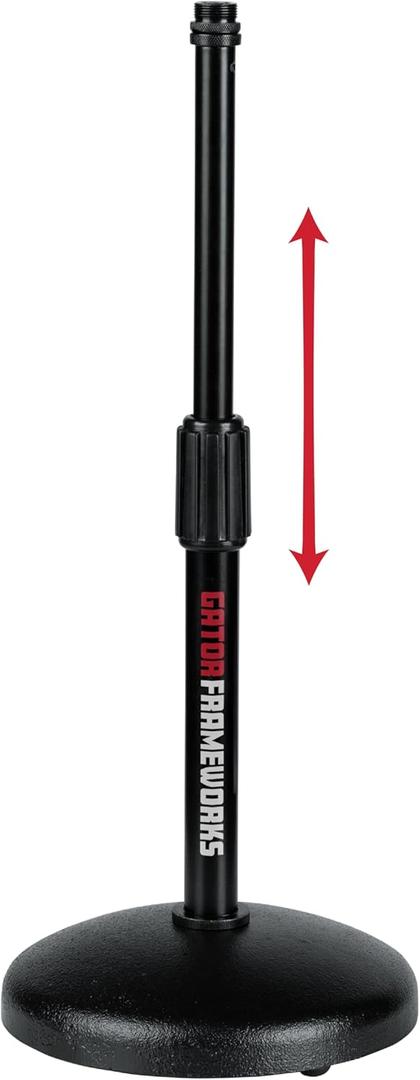 Gator Frameworks Desktop Microphone Stand with Round Weighted Base & Adjustable Height (GFW-MIC-0501) Gator Frameworks Desktop Microphone Stand with Round Weighted Base & Adjustable Height (GFW-MIC-0501)