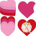 Harloon 100 Pcs Valentine's Day Paper Placemat Bulk 13.4x 11.8 Disposable Cute Heart Shaped Dining Table Mats for Valentine's Day Kitchen Wedding Birthday Baby Shower Holiday Party (Romantic)