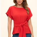WEST K Women's Bailey Tie Front Dolman Blouse - Small - Red, XL
