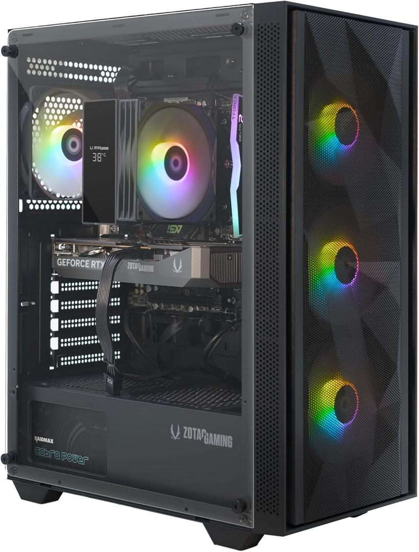 ZOTAC MEK AI-Enhanced Gaming PC Desktop Computer - NVIDIA GeForce RTX 5050, AMD Ryzen 5 5500 4.2GHz, 16GB DDR4, 1TB NVME M.2 SSD, 650W 80+ Gold PSU, WiFi 6E, Windows 11 Home