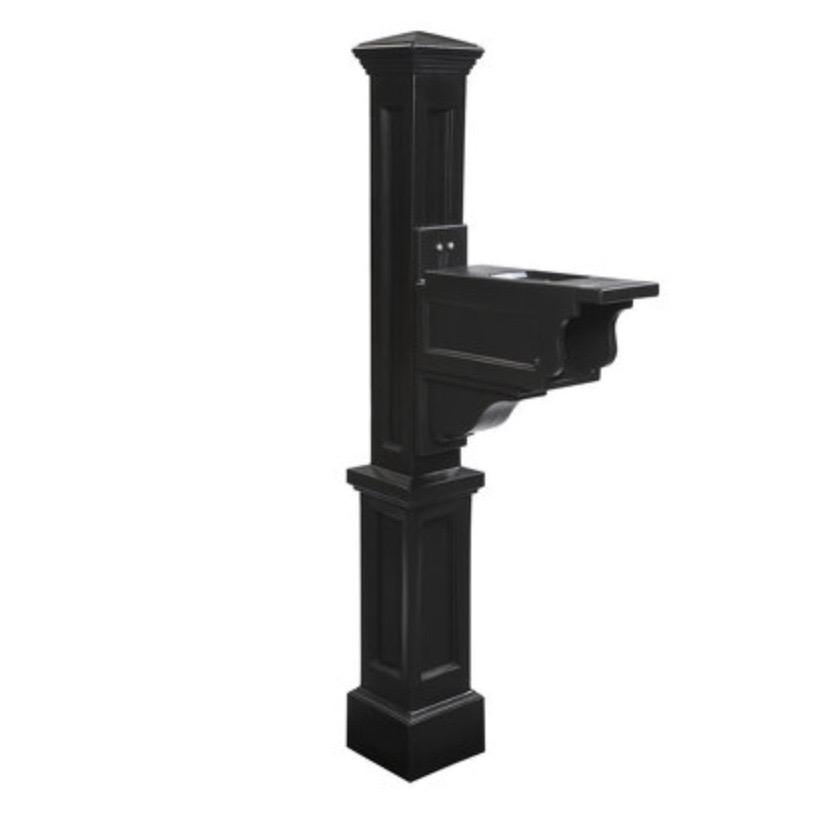Mayne Dover Maintenance Free Vinyl Mailbox Post Black - 5810B