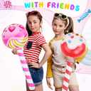 Poen 8 Pcs Large Inflatable Lollipop 29.53 Inch Candy Birthday Party Decorations Inflatable Giant Lollipop Prop Candy Shape Balloons for Themed Party Favors(Cute)