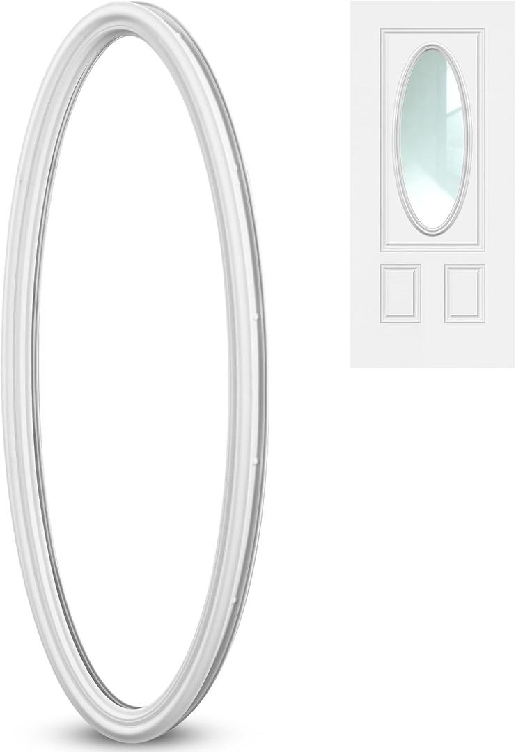 Pushglossy 16" x 39" Entry Door Frame Only Replacement Kit for 1'' Glass (Glass Not Included) 1 Lite Exterior Front Door Window Frame Replacement Grille Inserts Home Improvement Easy to Install Use