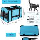 Cat Carrying Case - Pet Carrier Airline Approved, Protable and Breathable Pet Travel Carrier Removable Fleece Pad, Collapsible Cat Carrier Dog Carrier for Medium Cats Small Cats Dogs(X-Large, Blue)