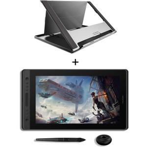 HUION KAMVAS Pro 16 Drawing Tablet with Screen Full-Laminated Graphics Tablet with Battery-Free Stylus, Art Tablet with 6 Hot Keys Touch Bar Adjustable Stand - 15.6inch Graphic Tablet for PC/MAC/Linux