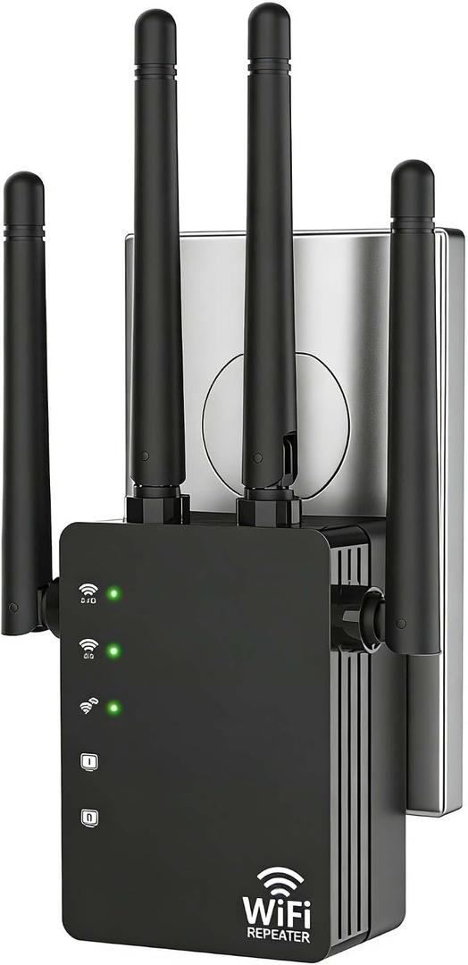 WiFi Repeater Signal Extender, Extends Coverage to 12880 Sq.ft, Handles 105 Devices, Dual-Band 5GHz/2.4GHz Wireless Repeater Amplifier, WiFi Extender for Home Use