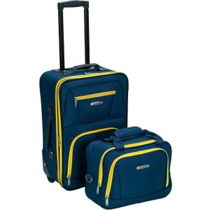 Rockland Fashion Softside Upright Luggage Set, Navy, 2-Piece (14/19)