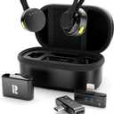 Rythflo Wireless Mini Microphone for Camera/iPhone/Android/iPad/Laptop, Lav Mic with Charging Case, AI Noise Reduction, 50H Battery, 230ft Range, Lavalier Microphone for Video Recording, YouTube, Vlog (Dark Black)