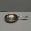 MICHELANGELO Stainless Steel 8 inch Frying Pan, Small Skillet with Triply Base, Stainless Steel Pan with Ergonomic Handle, Induction Compatible (Silver)