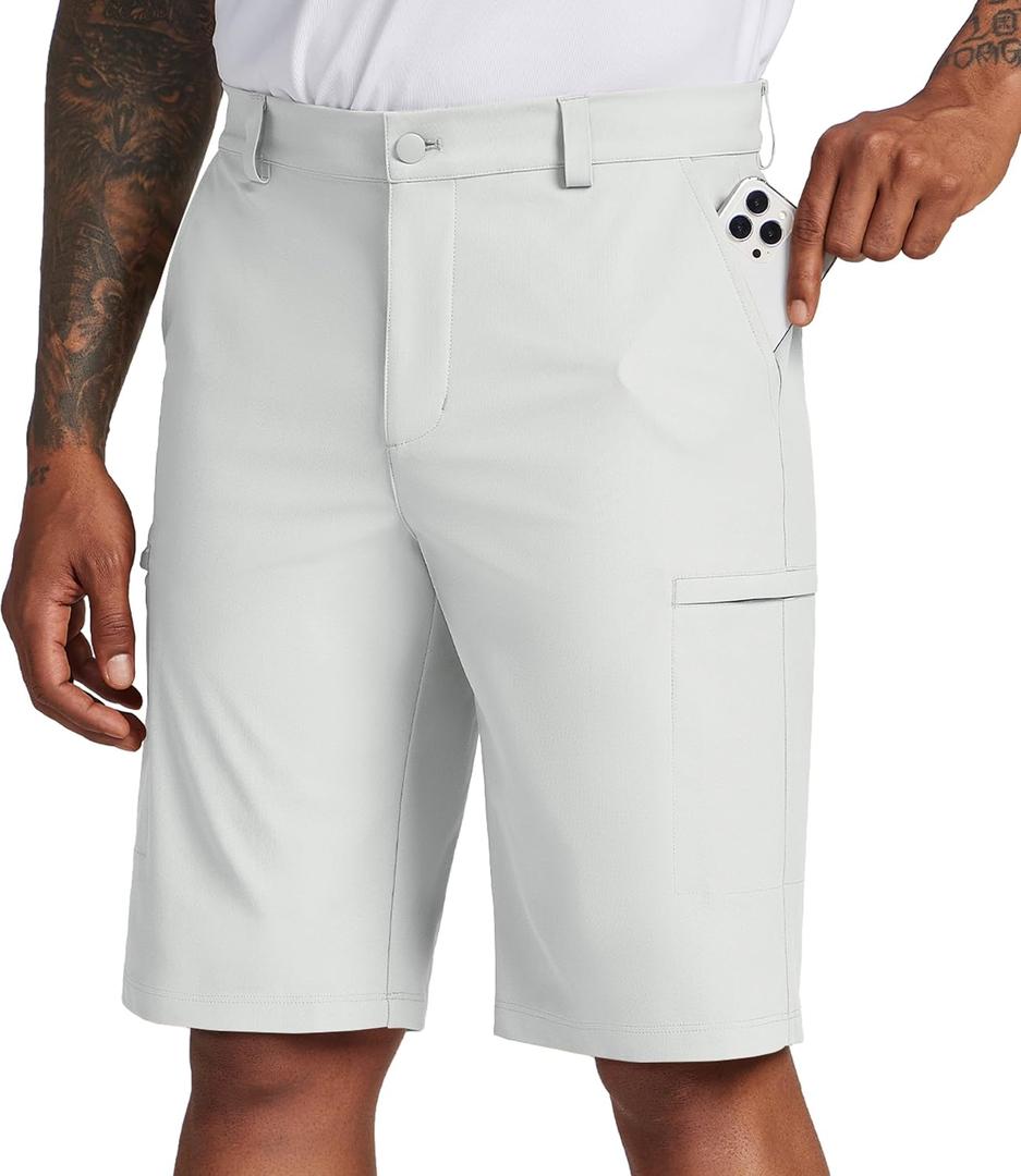 Willit Men's Golf Shorts Stretch Dress Shorts Cargo Quick Dry Athletic Casual Shorts with Pockets 7" 9" 11" (Gray, M)