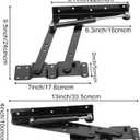 2 Pair 50kg/100lbs Folding Lift up Top Table, Gas Hydraulic Hinge Hardware, Lifting Frame Desk Mechanism Spring Hinge Bracket with 60 Screws, Tea Coffee Table Furniture Accessories