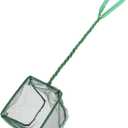 Pawfly Aquarium Fish Net with Braided Metal Handle Square Net with Soft Fine Mesh Sludge Food Residue Wastes Skimming Cleaning Net for Fish Tanks Small Koi Ponds and Pools, 1 Pack 4 inch