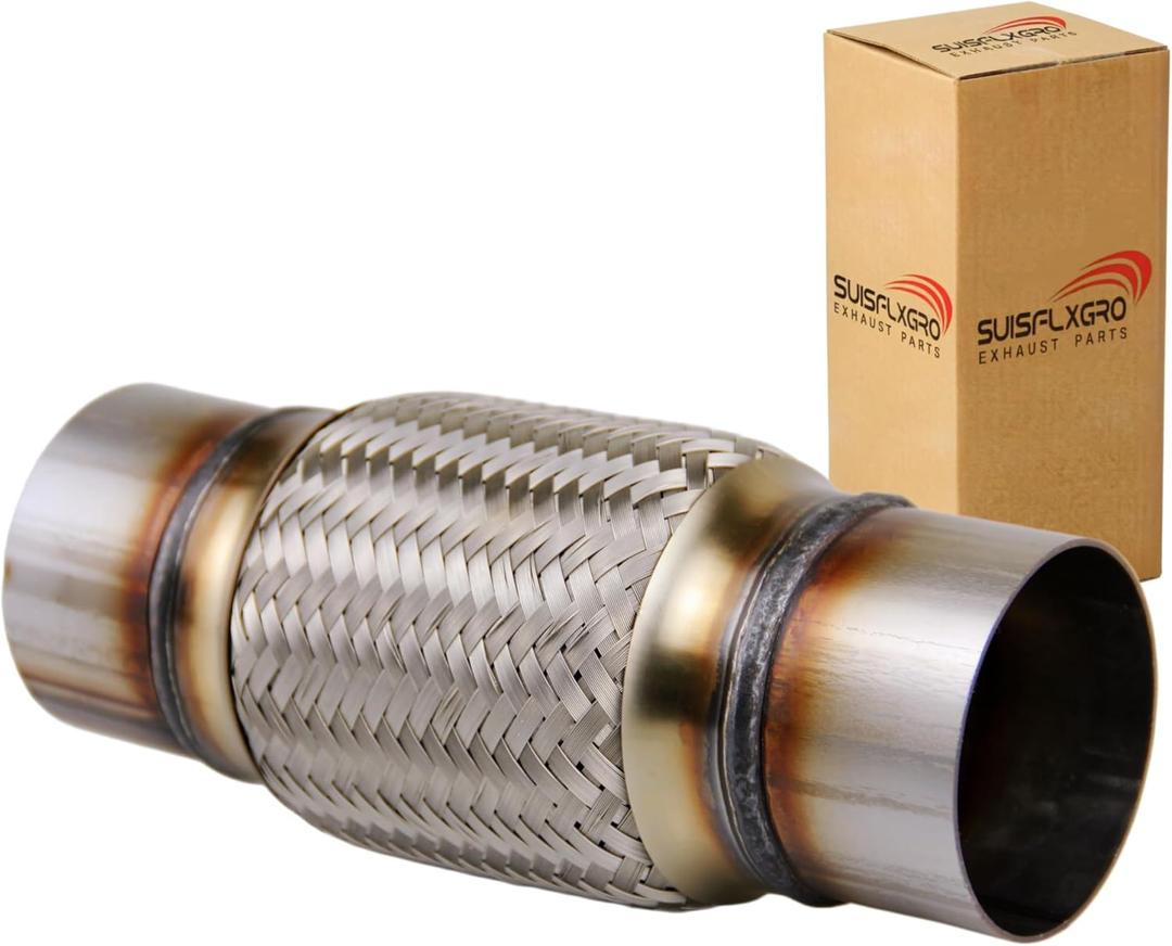 Exhaust Flex Pipe Universal Type 100% Stainless Steel For Heavy Duty and Cars (1 PC, 3.0X6X10)