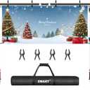 EMART Adjustable Outdoor Banner Stand with Crossbar for 82x118in Banner | Portable Outdoor Backdrop Stand with Ground Stakefor Wedding, Movie Screen, Birthday Party, Activities, Gathering