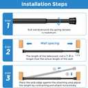 AIZESI Spring Tension Curtain Rods Short Tension Rod (Black,8" to 12"-6Pcs)