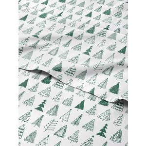 Full Christmas Christmas Tree Sheet Set - Holiday Xmas Pattern Bedding Set - Deep Pockets - Snug Fit - 4 Piece - Wrinkle Free - Cooling Comfy Festive Winter Holiday Sheets for Women, Men, Kids & Teens