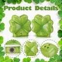 FoldTier 2 Pcs Ceramic Shamrock Salt and Pepper Shakers St. Patrick's Day Clover Leaves Irish Ceramic Shaker Set for Kitchen Counter Table Farmhouse Country Restaurant Party Event 2-3/4" H