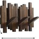 2 x Modern Wooden Coat Rack Wall Mount | 3-Hook Flip Down Piano Design Coat Rack Wall | Natural Acacia Wood with Wax Oil Finish | Decorative Wall Art for Entryway, Hallway & Bedroom