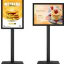 Heavy-duty Poster Stand Holder 11"x 17" Pedestal Floor Standing Sign Holder Vertical and Horizontal View Sign Display, PVC Magnetic Frame, Black