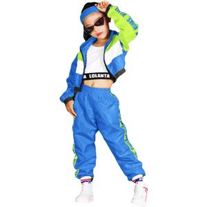 Girls Dance Clothing Set, Hip Hop Modern Jazz Team Performance Costume, Girls Dance Wear Sets (12-13, Dark Blue)