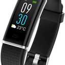 5 x ID130 Plus HR Sports Smart Bluetooth Bracelet Smartwatch Fitness Tracker Pedometer Calories Counter for Android and iOS System IP67 Life Waterproof Black