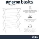 Amazon Basics Foldable Portable Clothes Drying Rack for Indoor Air Drying, Collapsible Design, 14.5" D x 29.5" W x 41.8" H, White