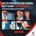 Original Defense Siren Self-Defense Alarm - 130 dB Keychain Alarm with LED Strobe Light for Women, Children, and Elderly - Police Recommended - (White, 1 Count)