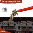 2 Piece 1000V Insulated Magnetic Multi Screwdriver Set - Voltage Tester Screwdriver - Ideal for DIY Enthusiasts and Electricians - with Cushion Grip - Slotted and Phillips Screwdriver Set (PH2&SL5.5)