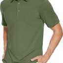 KEFITEVD Mens Polo Shirt Golf Short Sleeve Dry Fit Breathable | Quick dry, Moisture Wicking, Stretchy, Classic Fit with Striped Collar, Breathable, for Golf, Tennis, Fishing, Outdoor Sports (S)