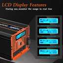 4000 Watt Pure Sine Wave Power Inverter 12V DC to 110V 120V Converter for Family RV Off Grid Solar System Car with Type-C Ports 4 AC Power Outlets Dual USB Ports LCD Display and Remote Control