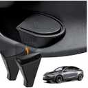 Shademax 2PCS Car Door Trash Can for Tesla Model Y Accessories 2020-2024 Side Door Storage Box Organizer with Push-to-Open Lid Design Front Seat Car Garbage Can Bin for Tesla ABS Material Black