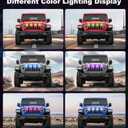 Grill Lights for Jeep Wrangler JL JLU Front Bumper Grille LED Running Marker Lamp Accessories (RGB, 2018-2023)