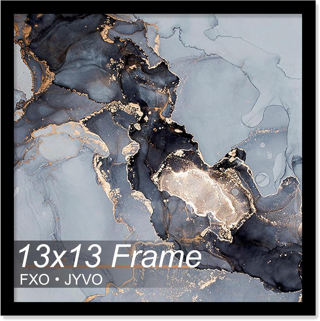 Fxojyvo 13x13 Frame, Black Picture Frame for 13 x 13 Square Picture Poster Photo, Light Weight and High Transparent 13 by 13 Frame for Wall - 1 Pack/Black/13 x13