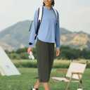 Women's UPF 50+ Sun Shirt with Hoodie SPF Long Sleeve UV Protection Clothing Lightweight Fishing Hiking Outdoor (Blue, M)