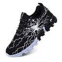 YTRXM Big Kid Shoes Lightweight Athletic Sneakers Size 4 Slip on Sports Running Walking Gym Shoes for Boys Girls Black White, 1 Pair 37