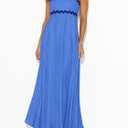 PRETTYGARDEN Womens Spaghetti Strap Maxi Dresses 2026 Summer Casual Sleeveless Smocked Boho A Line Long Flowy Beach Sundress(Blue,XX-Large)