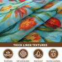 Round Waterproof Tablecloth Linen Textured Table Cloth,Stain and Wrinkle Resistant Washable Fabric Table Cover for Dining, Party, Camping and Outdoor,70InchTulip