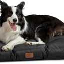 Bedsure Dog Beds Large Sized Dogs - Washable Pet Bed Mattress with Oxford Fabric, Pet Pillow Cushion for Crate, Grey Dog Mat Outdoor, 36x27x4, Black