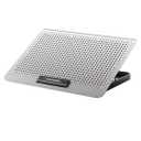 ICE COOREL Aluminum Laptop Cooling Pad, Laptop Cooler Stand with 7 Height Adjustable, Laptop Fan Cooling Pad for Laptop 12-15.6 Inch, Notebook Cooler Pad with Two USB Port (Silver)