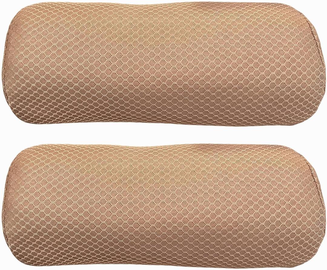 REEZEIVI 2 Pac Headrest Pillow for Patio Chaise Lounge,Chaise Lounge Pillows Outdoor 3D air mesh with Elastic Band,Quick Drying and Washable Spa Pillow for Recliner,Beach Chair,Office Chair,Brown