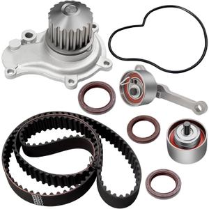 Timing Belt Kit & Water Pump with Gasket Compatible with PCI TS26265 ITM265 for 2.4L 98-00 Breeze, 96-02 Caravan, 95-00 Cirrus, 01-02 PT Cruiser, 96-02 Sebring, 95-02 Stratus, 00-02 Voyager