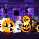 Joiedomi 8 FT Long Halloween Inflatables Outdoor Decoration, Halloween Blow Up Decorations Outside Inflatable Pumpkin Ghost Cat Tombstone with LEDs for Yard Decor