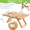 Youeon Portable Wine Picnic Table with 5 Wine Glasses Holder, Foldable Champagne Picnic Snack Table, Wine and Cheese Table for Picnic, Camping, Park, Beach, Wine Lover Gift