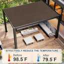Cool Area Sun Shade Cloth with Grommets 3/4/6/8/10/12/16/20 FT Shade Panel Shade Tarp Screen Fabic for Outdoor Patio Pergola Cover Deck Garden, 6x8 FT, Brown