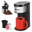 Ranbomer K Cup Coffee Maker, Single Serve coffee machine or Ground Coffee Machine 2 in 1, 6 to 14 Oz Brew Sizes, Mini One Cup Coffee Maker with Self cleaning Function